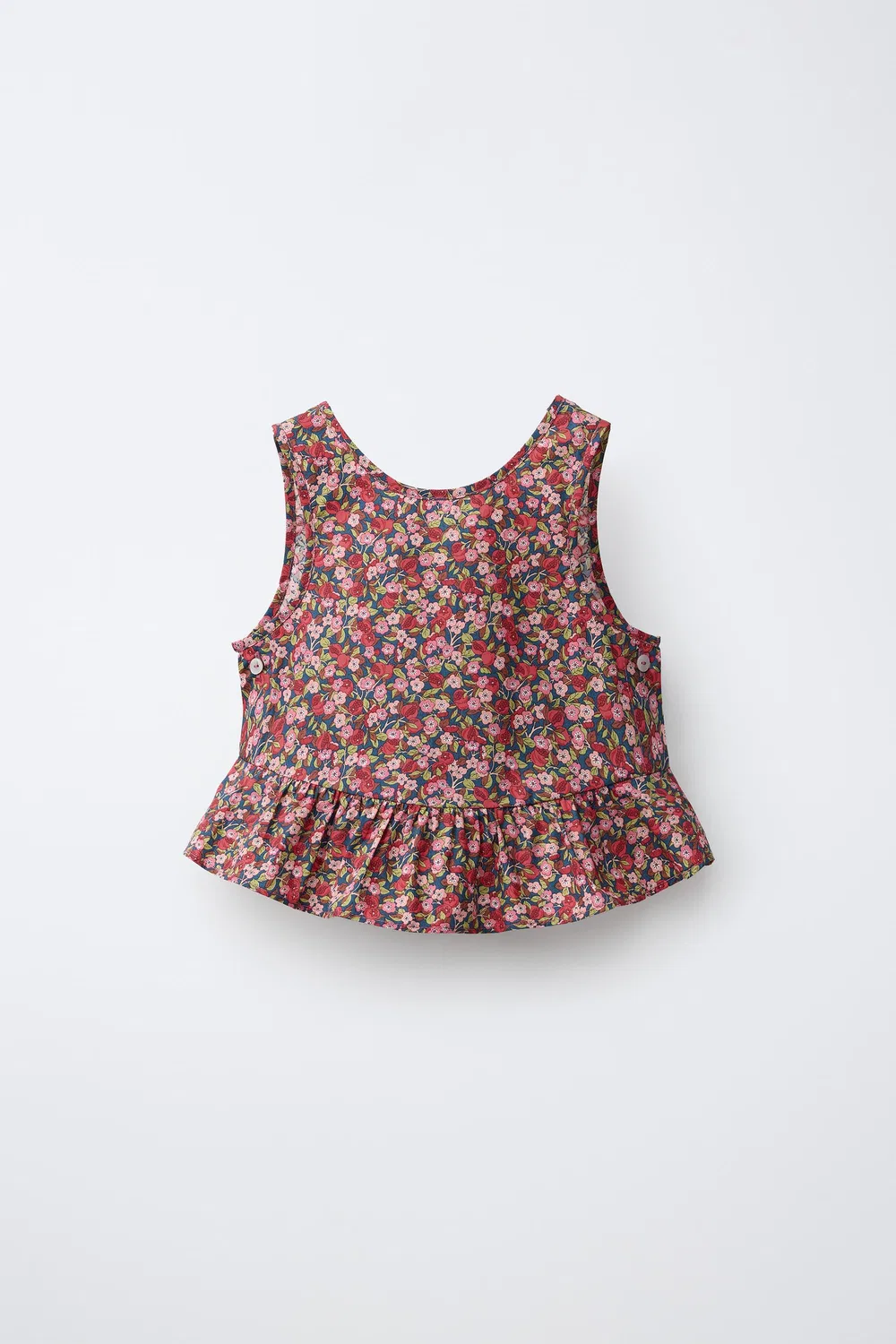 Топ с цветочным принтом, изготовленный из ткани Liberty. ZARA, Pink