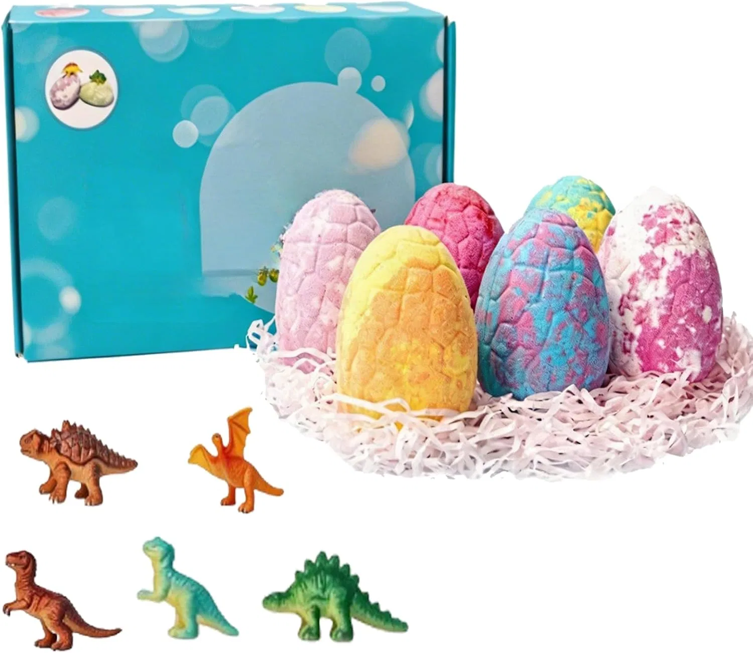 Набор бомбочек для ванны для детей, 6 шт, Dinosaurier, Blau Generisch