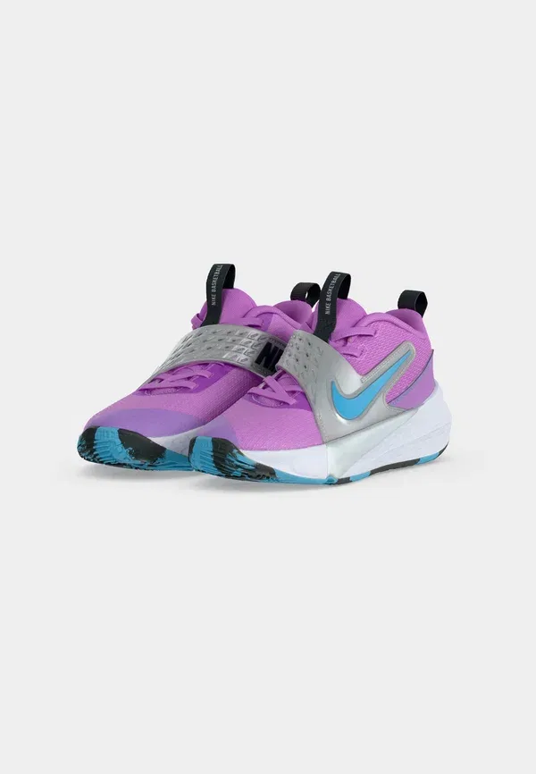 Кроссовки баскетбольные Team hustle d 12 Nike Performance, Fuchsia Glow, Baltic Blue, Metallic Silver, Flat Silver, Dark Smoke Grey, синий/серый — фото 3