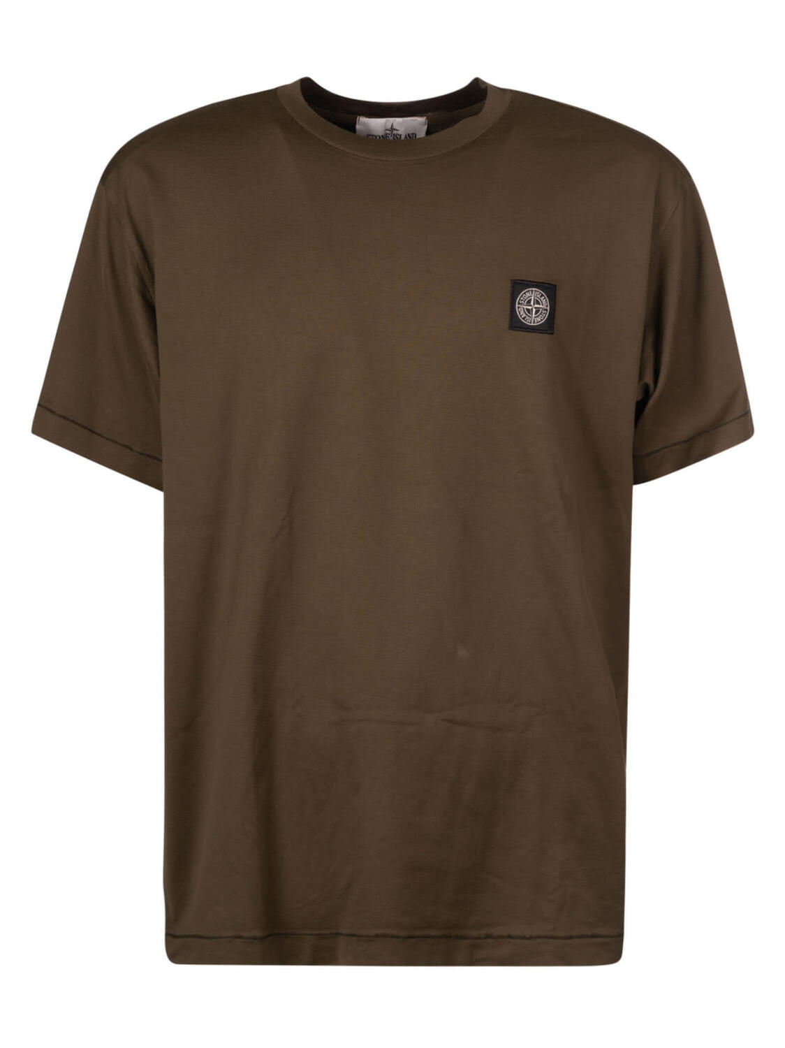 

Футболка с нашивкой-логотипом Stone Island, хаки