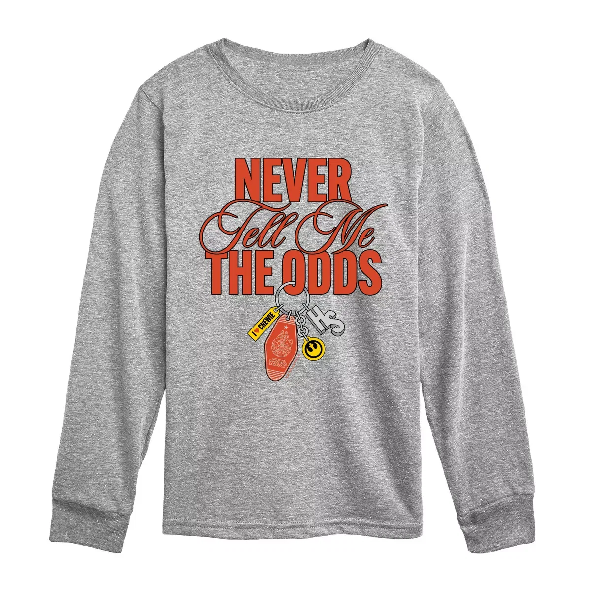 Детский лонгслив с принтом Never Tell Me The Odds Keychains Star Wars, Athletic Heather