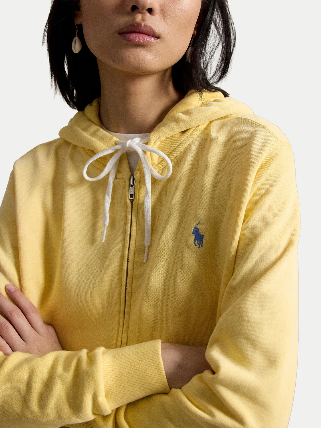 Женский свитшот свободного кроя Polo Ralph Lauren, светло-желтый — фото 4