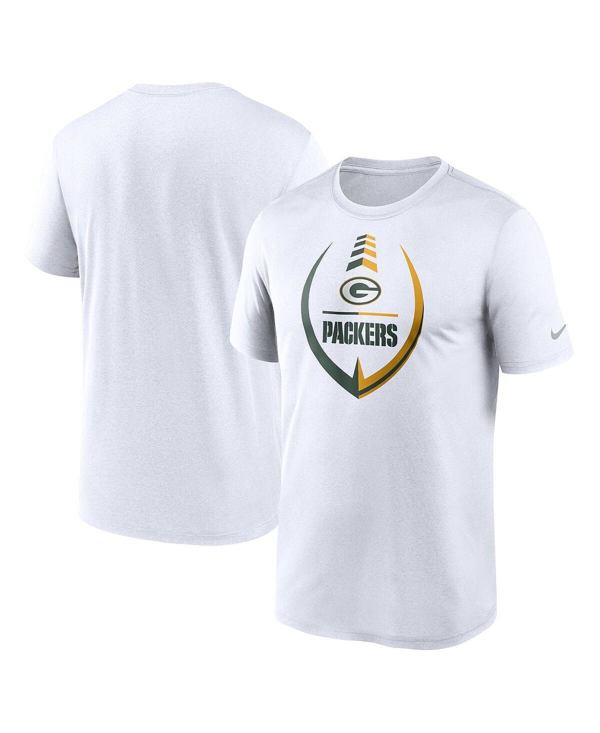 

Мужская белая футболка green bay packers icon legend performance Nike, белый