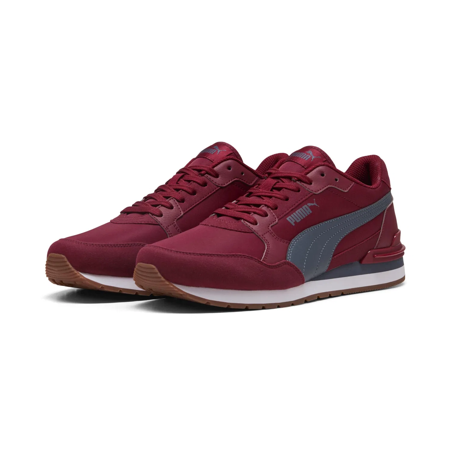 Детские кроссовки с легендарным дизайном St Runner V4 Nl PUMA, Garnet Glow Evening Blue PUMA White Gum