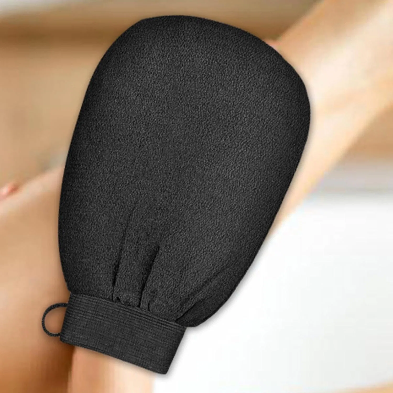 Пилинг-перчатки для душа с подвесной петлей, Generic, 1 шт, Schwarz — фото 3