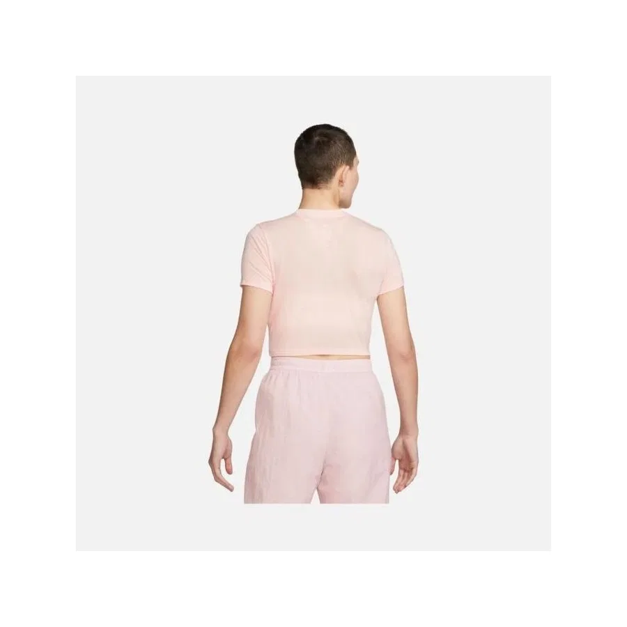 Женская футболка-кроп топ Slim с принтом Nike Sportswear Essential, Розовый — фото 2