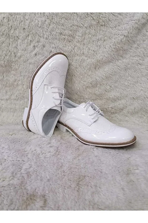 Детские туфли для мальчиков классические из кожзама Özgür Kids, White — фото 4