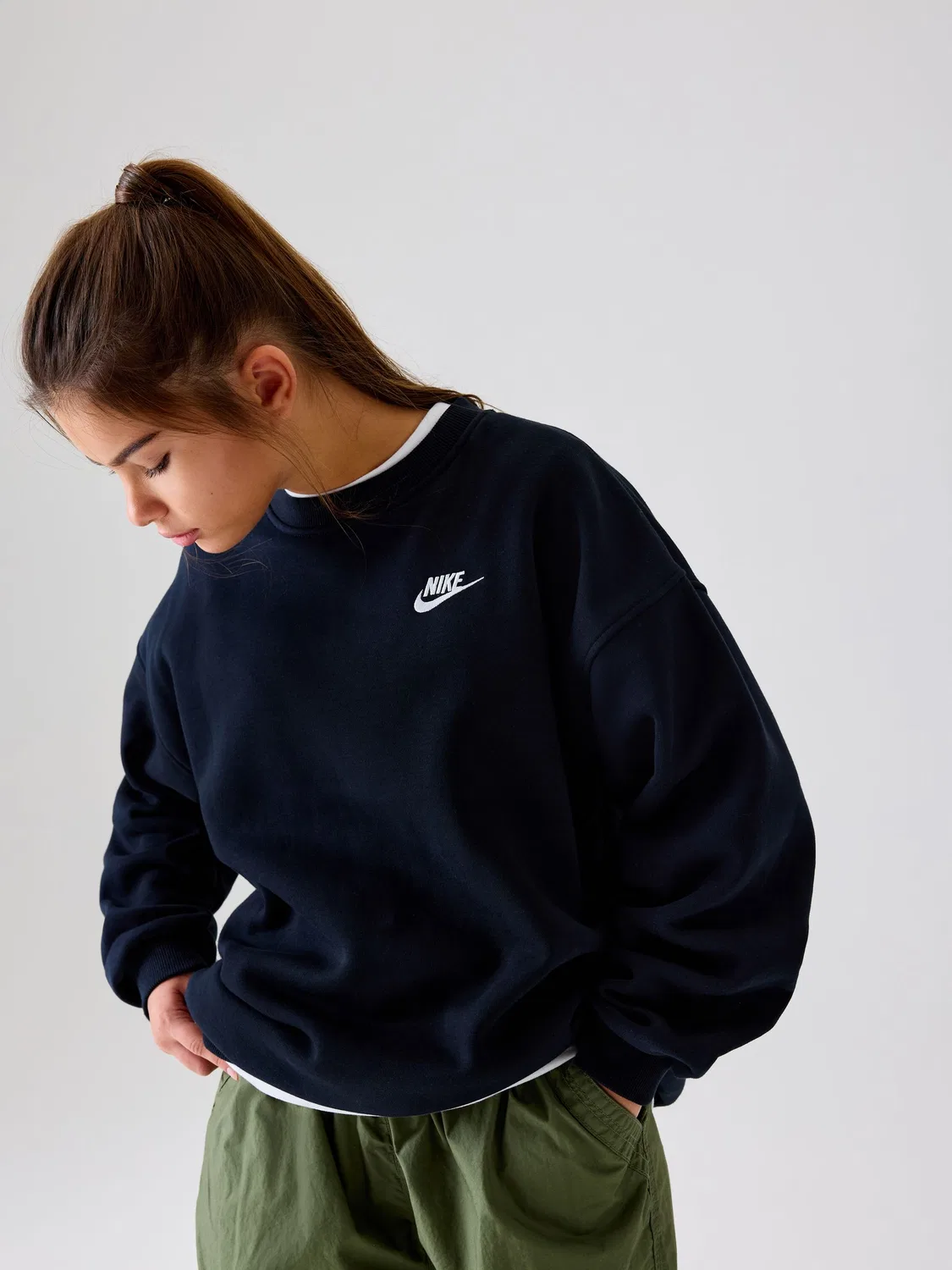 Свитшот оверсайз Club Fleece Nike, черный
