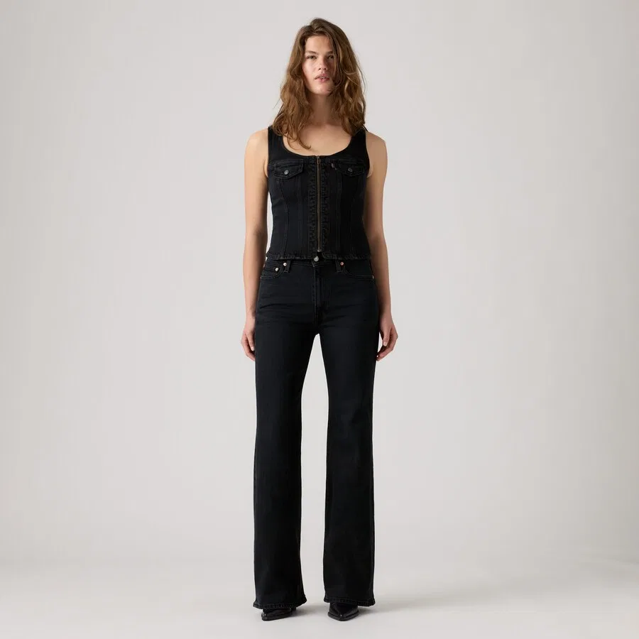 Джинсы-клеш LEVI'S 'Ribcage Flare' из черного денима — фото 2