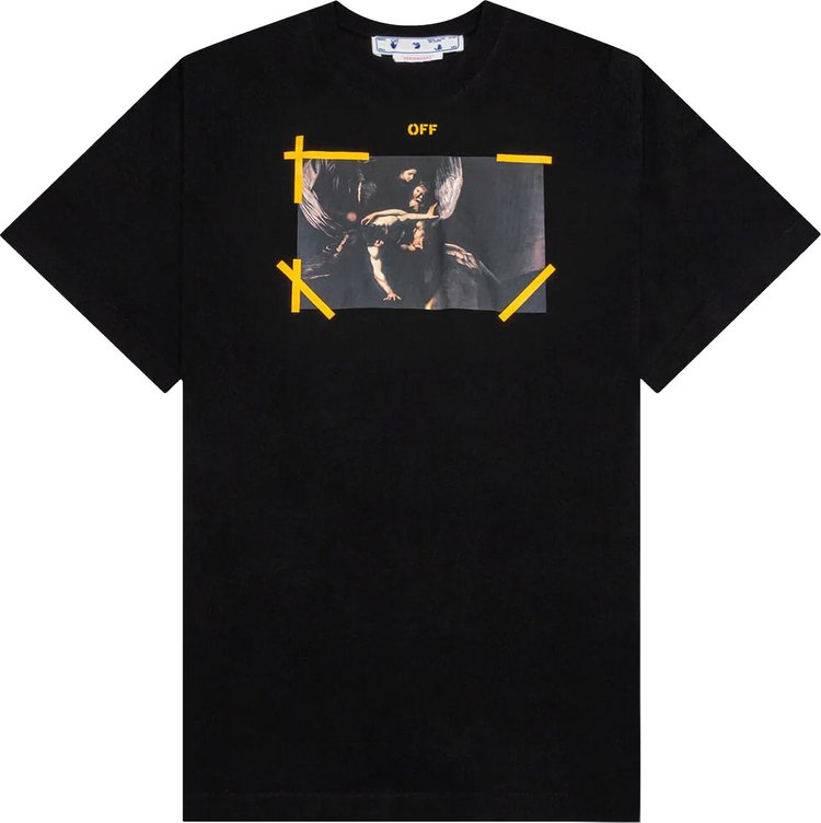 

Футболка Off-White Diag Arrow Caravaggio Mercy Skate Tee 'Black/White', черный