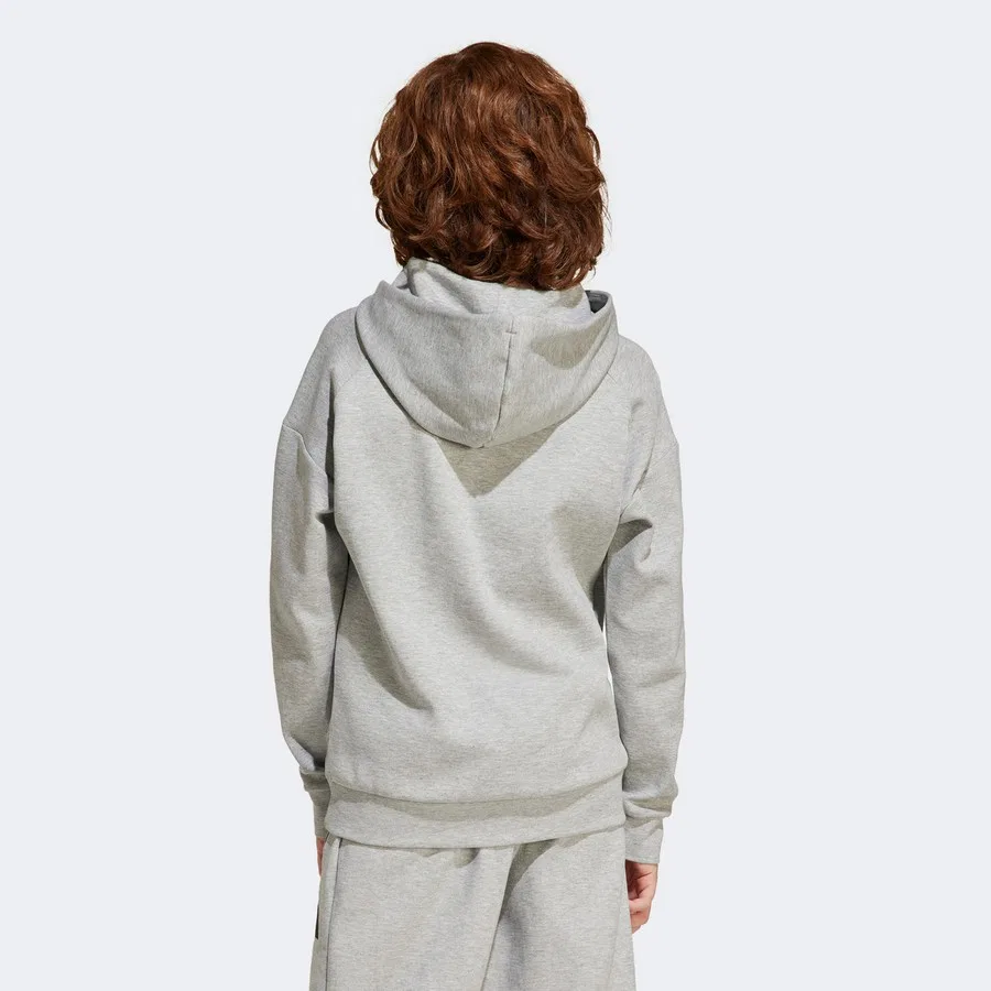 Детский свитшот с капюшоном J FI LOGO HD adidas, Серый — фото 3