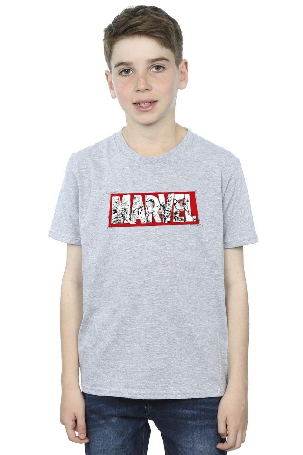 

Футболка с наполнителем «Мстители» Marvel, серый