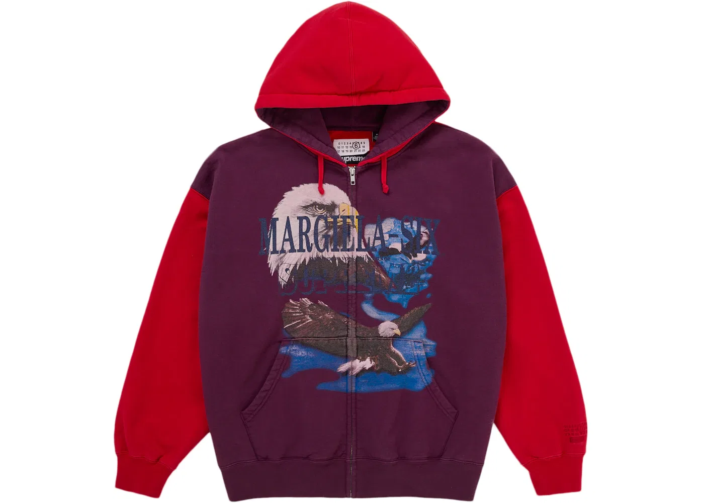 Мужская худи на молнии с принтом Eagle Supreme, MM6 Maison Margiela, Red