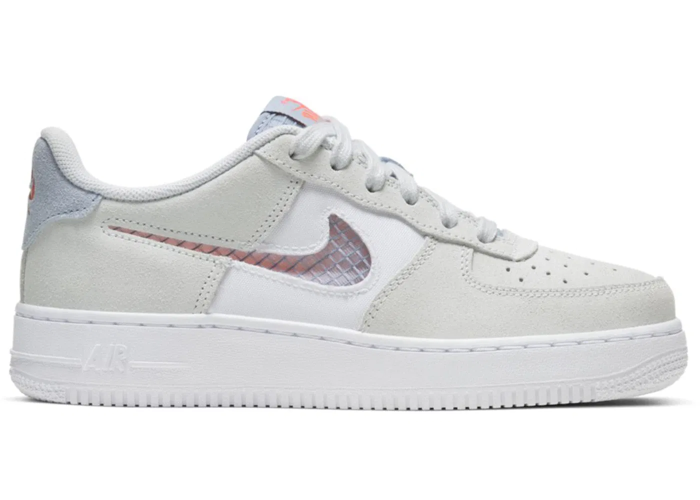 Детские кроссовки Lifestyle Nike Air Force 1 LV8, Pure Platinum/White-Hyper Crimson-Indigo Fog