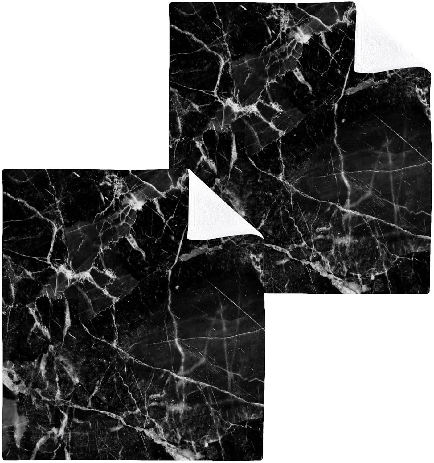 Массажные полотенца для лица, 6 шт, 30x30 см, ISAOA, Черный Мрамор