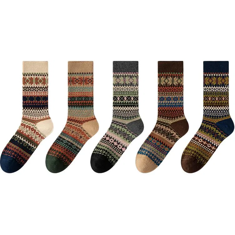 Детские гольфы набор из 5 пар, Khaki+Light Coffee+Gray+Dark Coffee+Navy Blue MIIOW