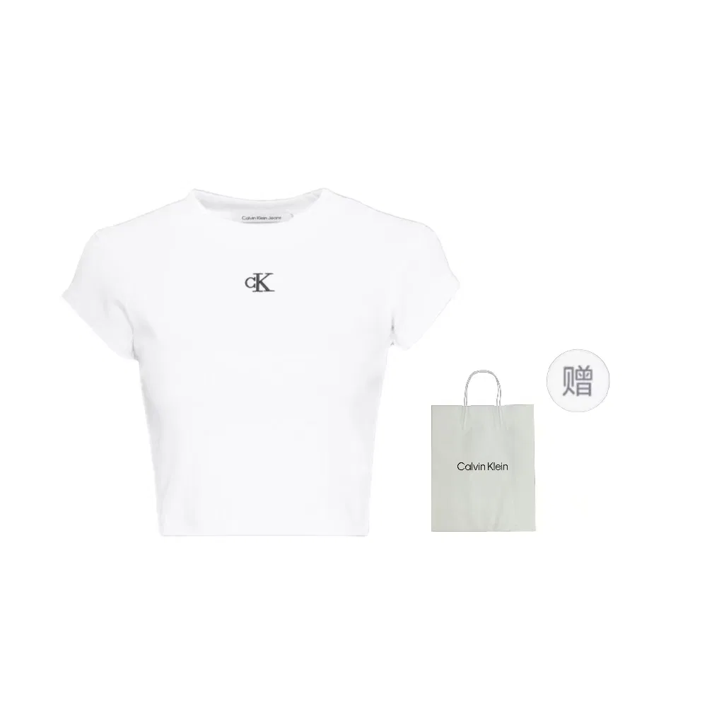 Женская футболка с втачным рукавом Calvin Klein, White/YAF
