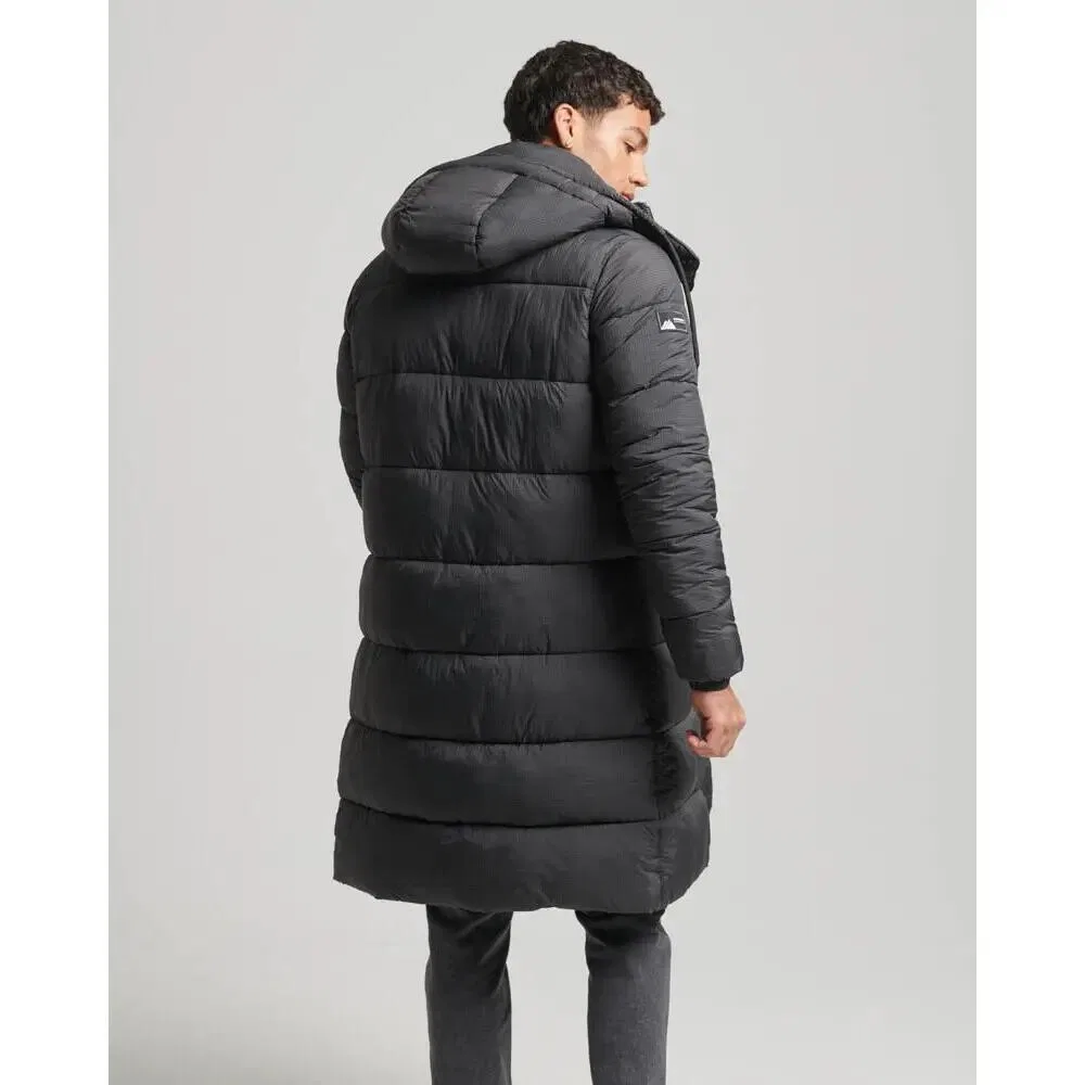 Мужская длинная куртка с капюшоном Superdry Ripstop, Schwarz — фото 3