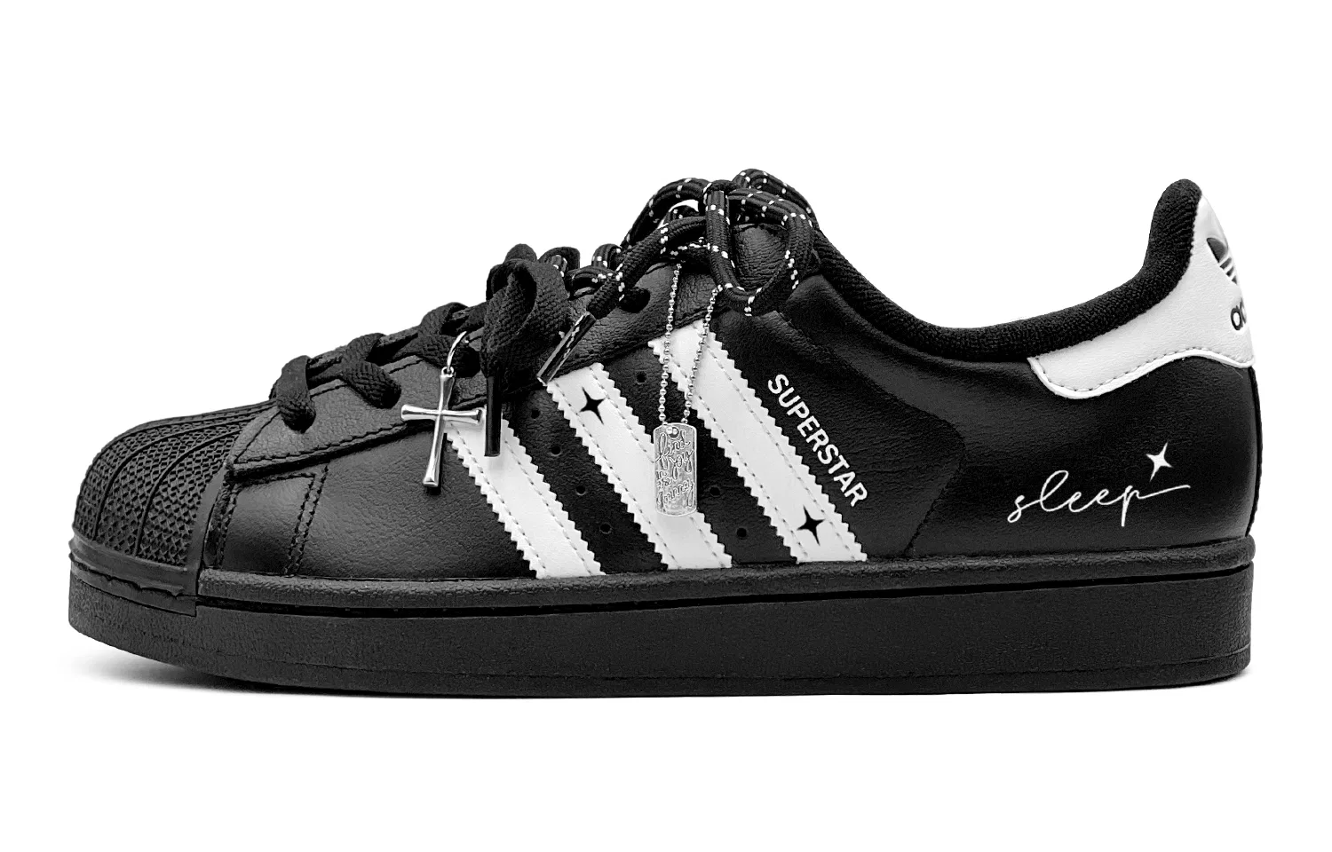 Детские кроссовки с принтом ночного неба Superstar 2 Adidas Originals, Black — фото 3