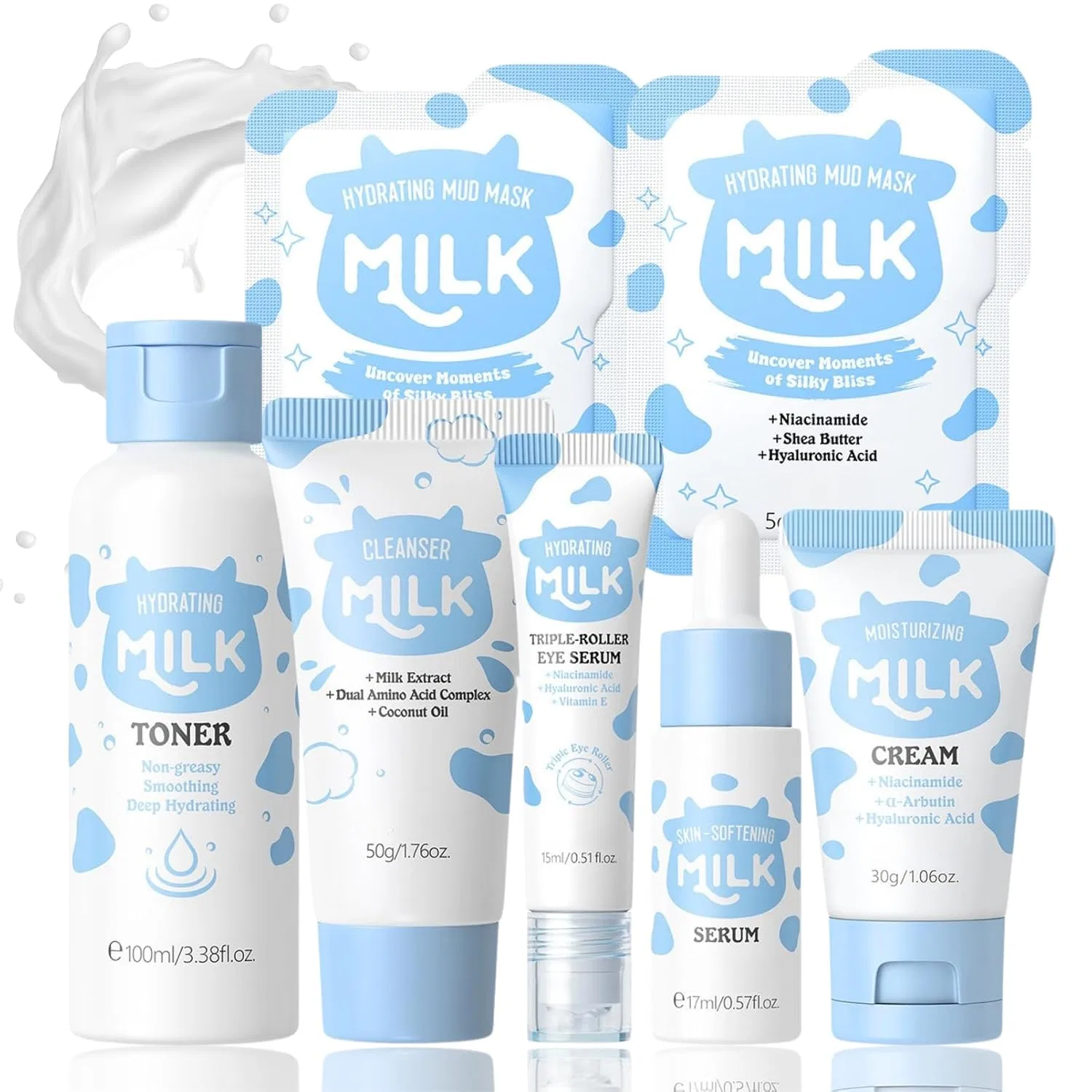 Набор для ухода за кожей Milk Skincare Set, 7 предметов Ultell