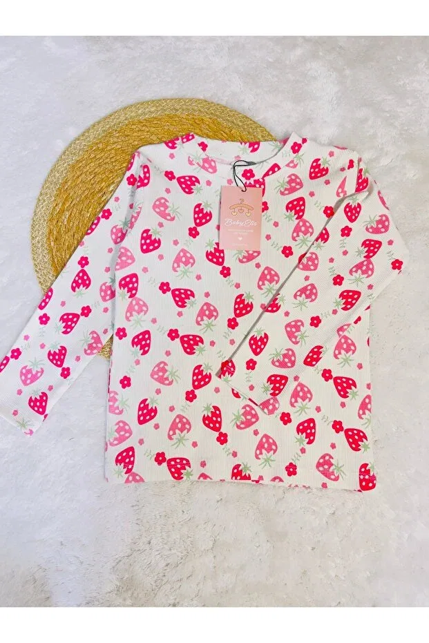 Детская футболка с принтом Strawberry pattern cotton tshirt Babyelisco, Strawberry Print