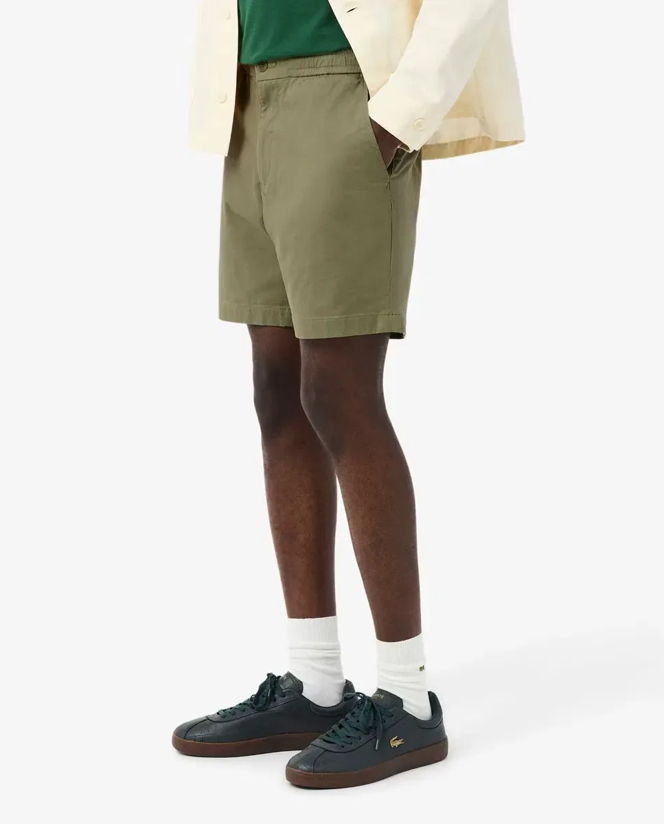 Мужские шорты из эластичного хлопка Lacoste, Verde Militar — фото 3