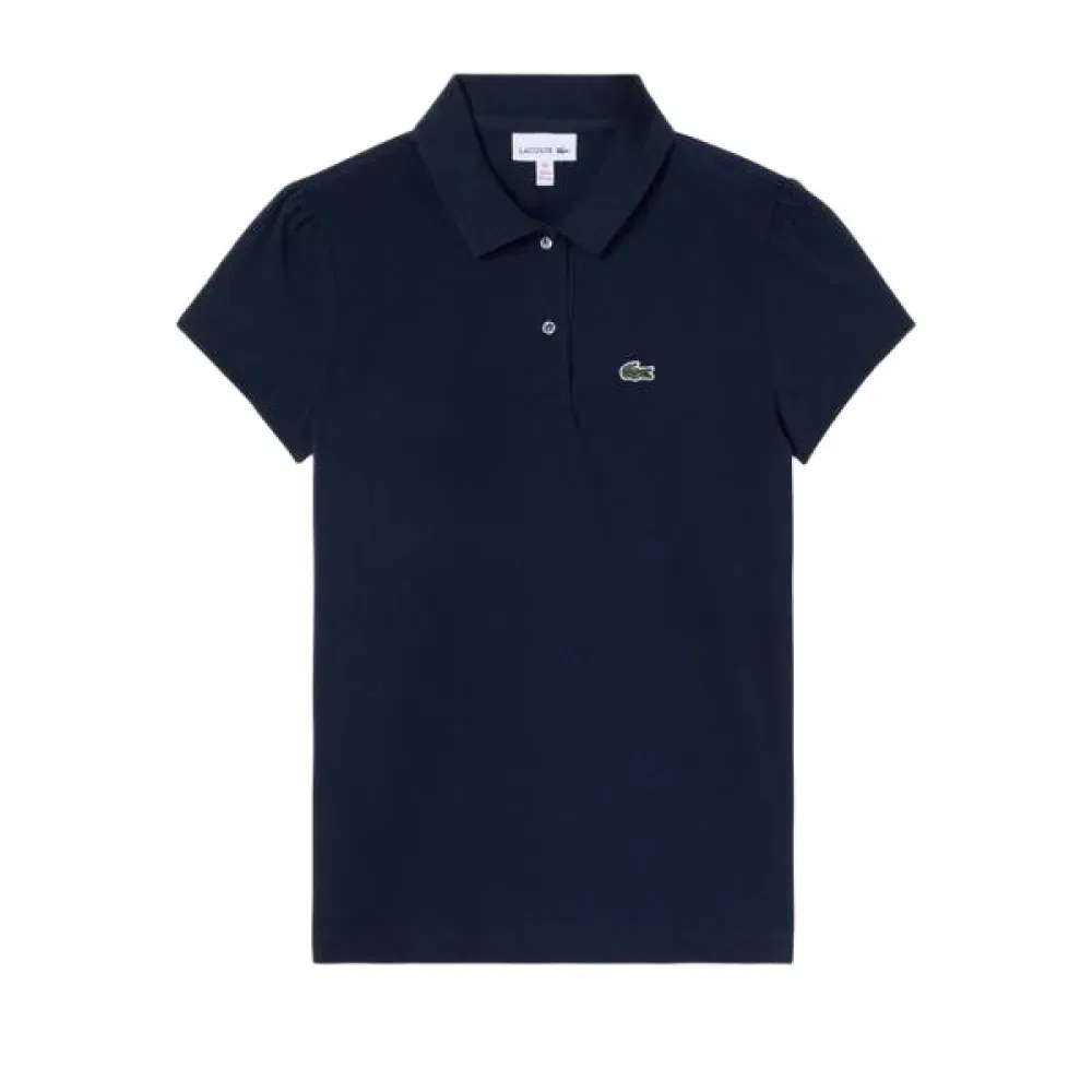 Детское поло для девочек с коротким рукавом Lacoste kids 447026, Blue — фото 3