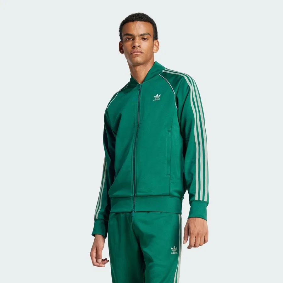 Куртка мужская с полной застежкой-молнией adidas SST TT JC9922, Зеленый
