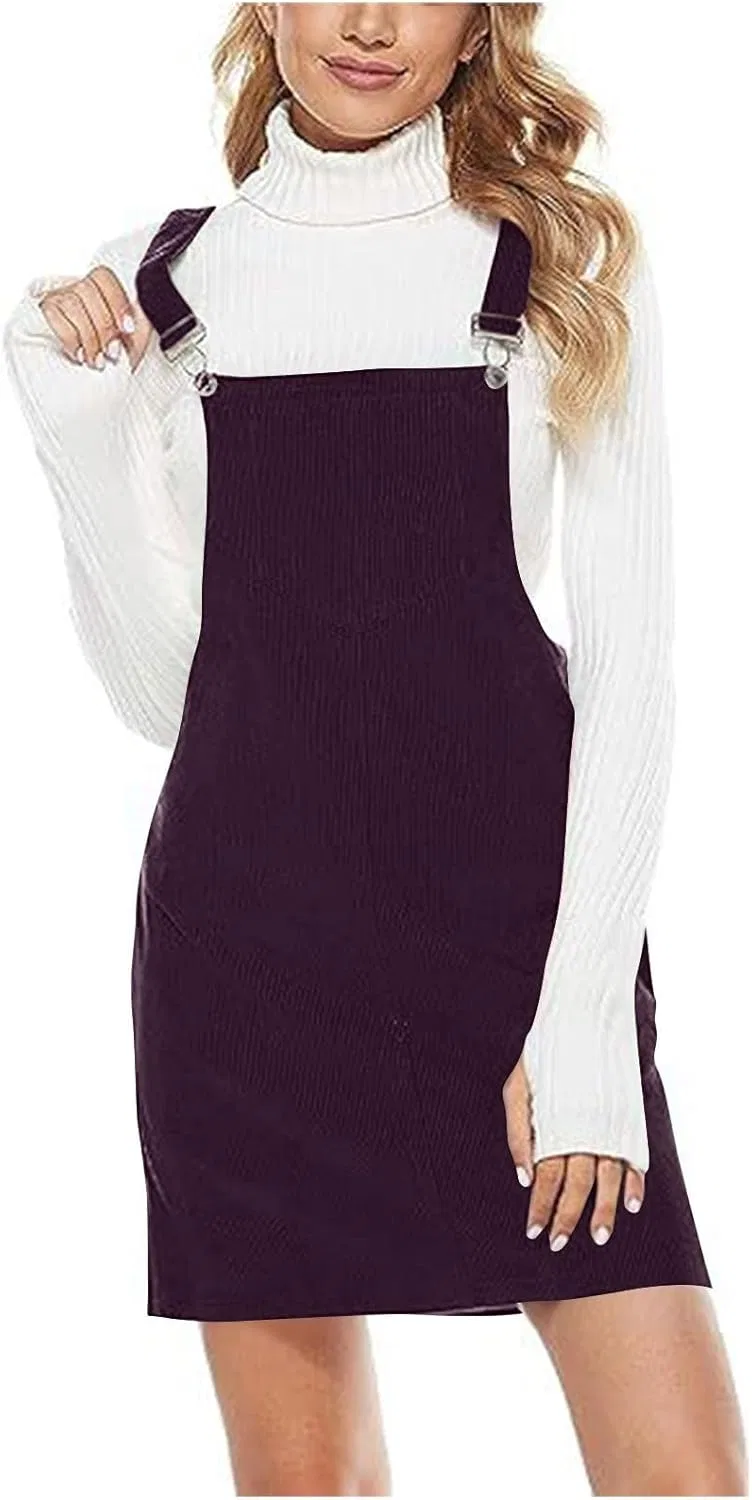 Женское мини-платье-комбинезон Corduroy Bib Overall, Purple