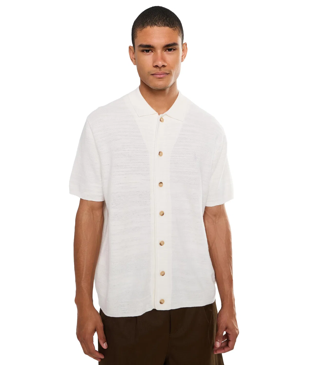 Кардиган с коротким рукавом из хлопка и льна Polo Ralph Lauren, Deckwash White