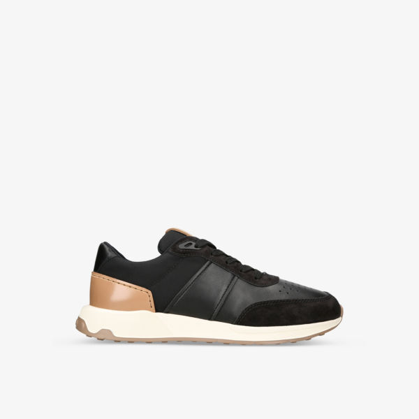 

Роскошные низкие кеды из кожи и ткани Tods, черный