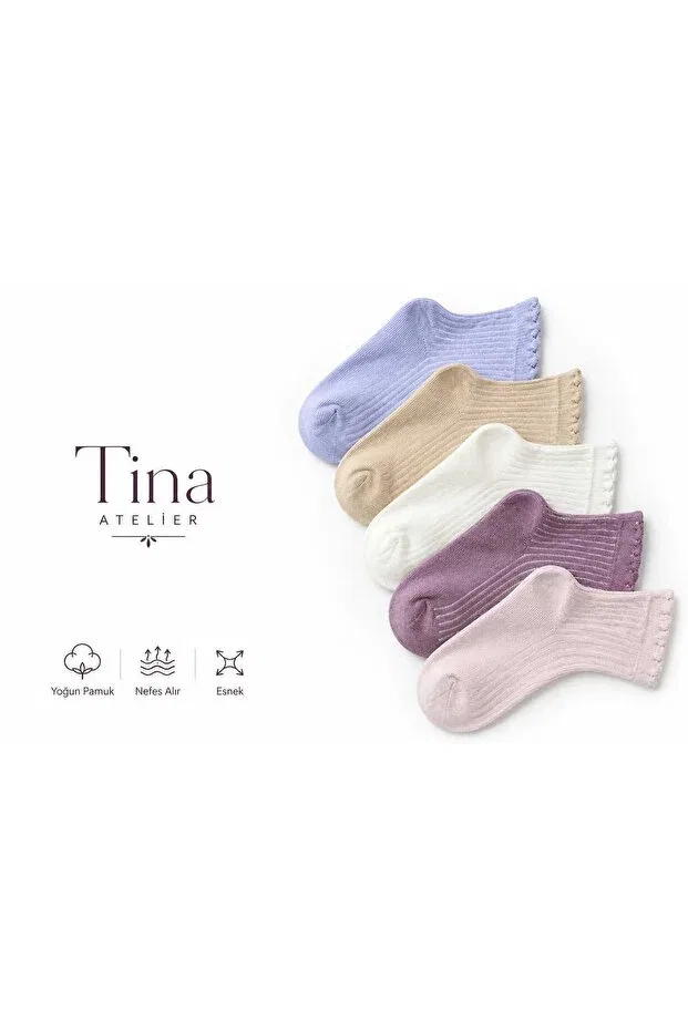Детский набор носков для девочек хлопковый 5 пар Tina Atelier, Multicolor