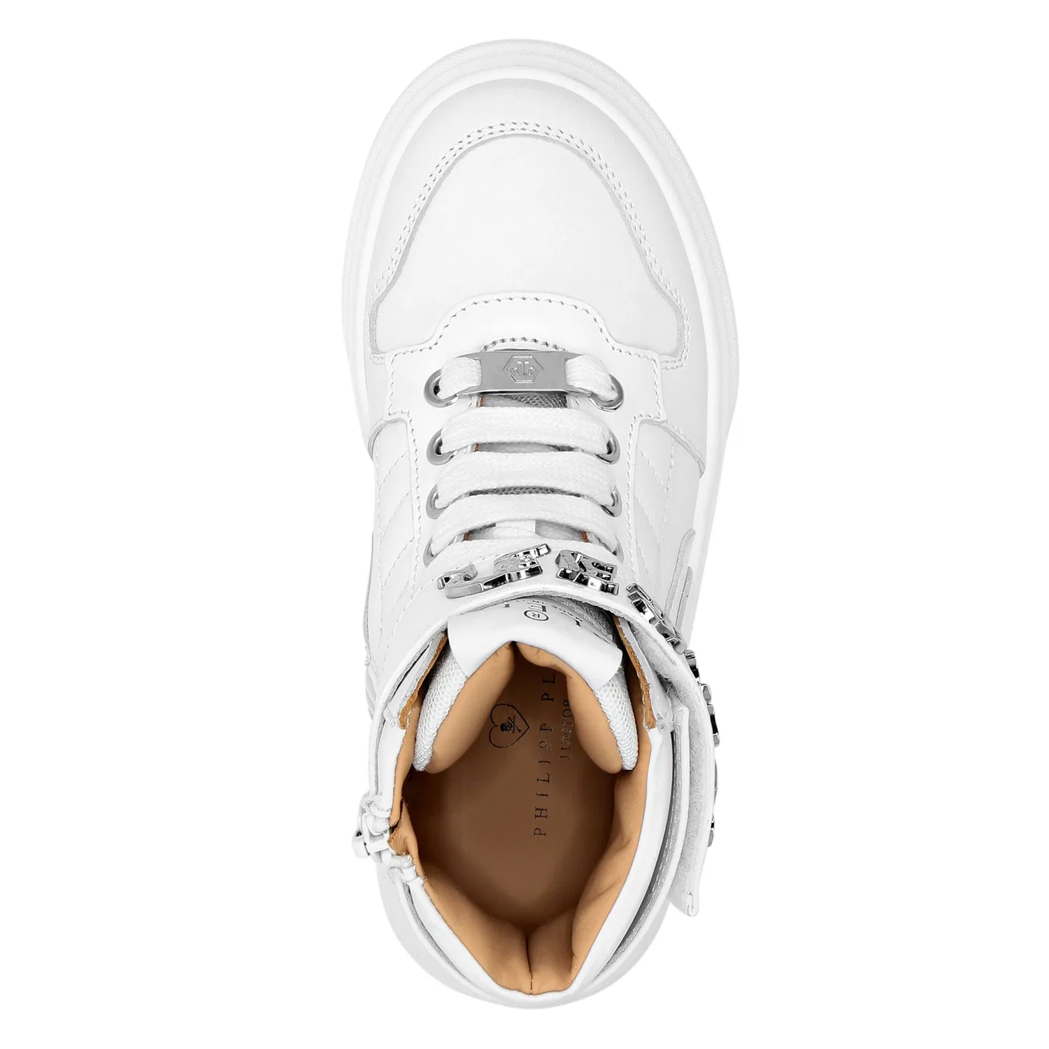 Детские кроссовки мид-топ Gothic Plein PHILIPP PLEIN, White — фото 2