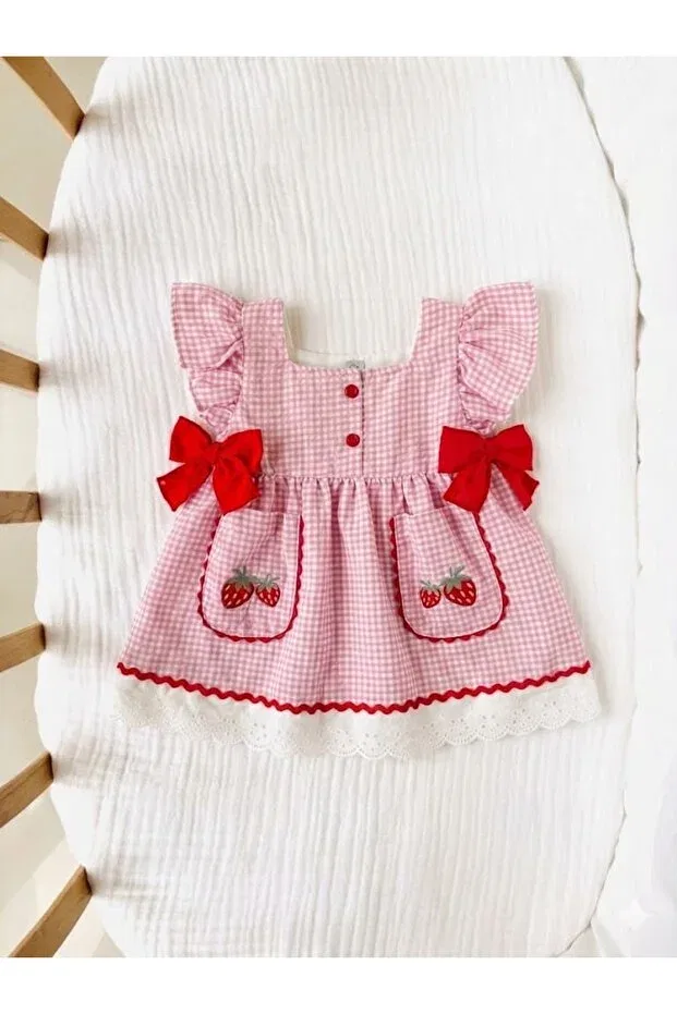 Детское платье с длинным рукавом Blossom Bow Dress Nunu Baby, Pink