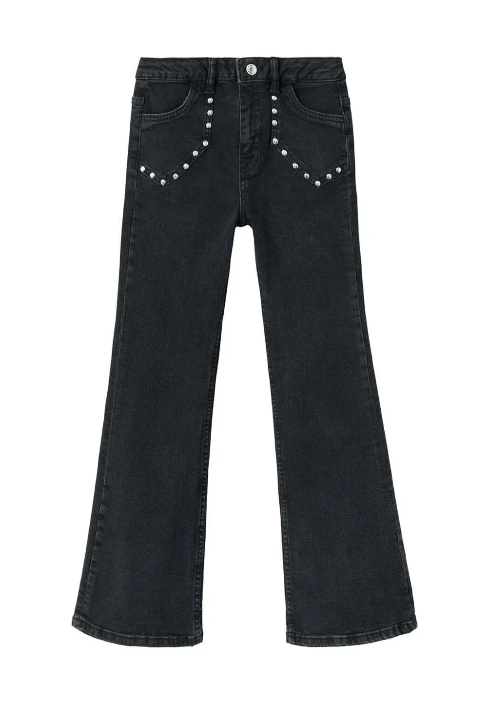 Детские джинсы-клеш Mango Kids, Black Denim