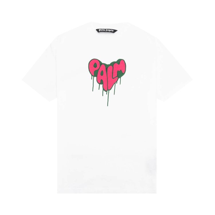 

Футболка Palm Angels Spray Heart Classic Tee 'White/Fuchsia', белый