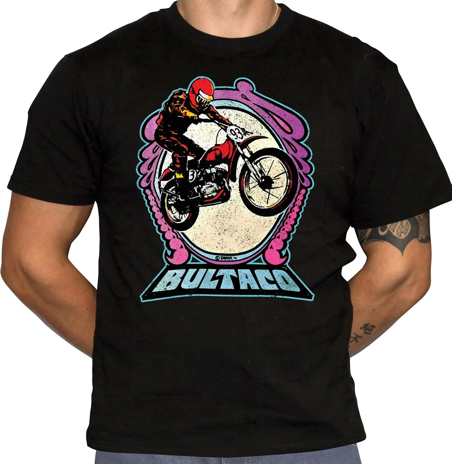 Мужская футболка с ретро-дизайном Bultaco Motorcycles, Black
