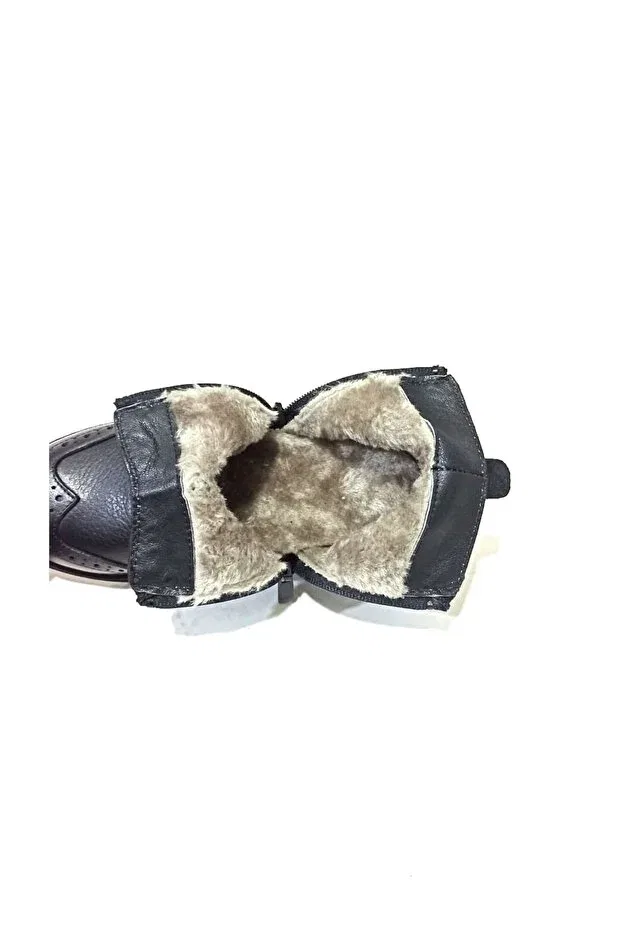 Детские ботинки для девочек с принтом Genuine leather fur children's classic boots Winter Shoes, Black — фото 4