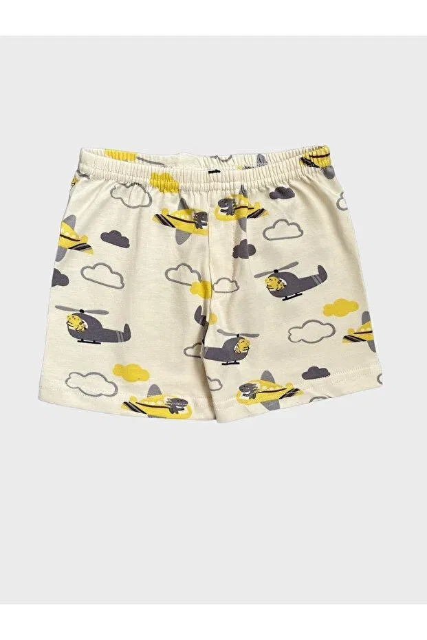 Детский комплект для мальчиков с принтом Helicopter Pattern Elmas Kids, Cream — фото 4
