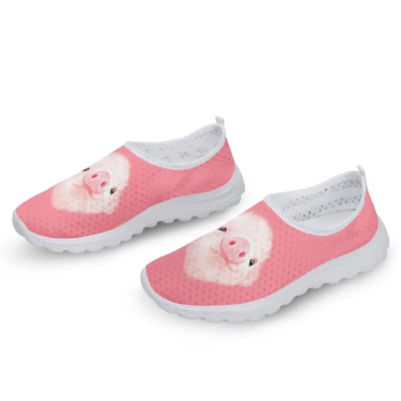 Детские кроссовки для девочек с принтом Flower Skulls Garronmavis, Cartoon Cute Pig — фото 3