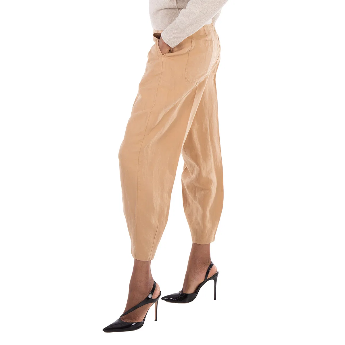 Брюки зауженные из шелкового твила Silk Blend Tapered Pants Polo Ralph Lauren, Medium Beige — фото 2