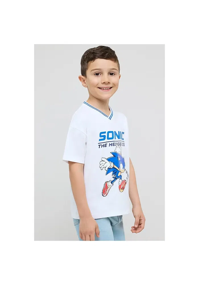 Футболка с принтом Sonic с коротким рукавом R&B, кремовый — фото 3
