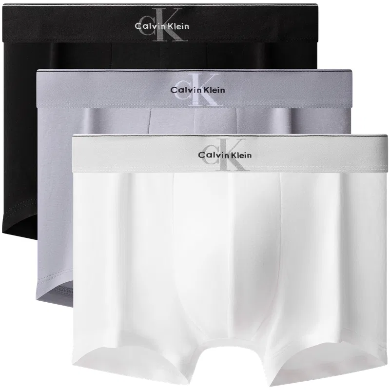 Мужские боксеры с логотипом на поясе, комплект из 3 штук, Calvin Klein, Space Black/Coconut Gray/Moon White