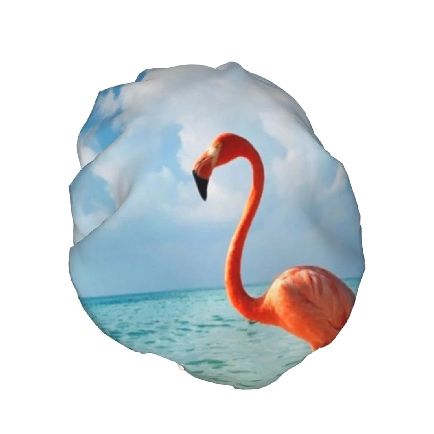 Шапочка для душа, TOMPPY, с принтом Pink Flamingo Walking On The Beach — фото 2
