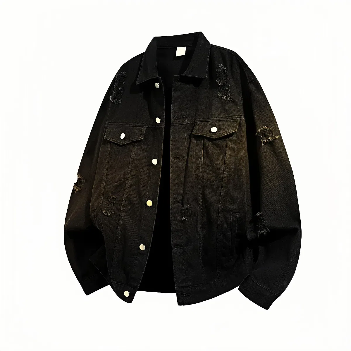 Детское джинсовое пальто с лацканами GWAF, Black Gray Basic