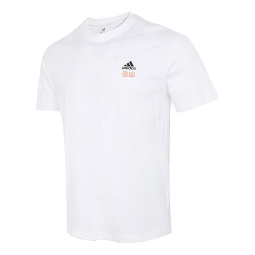

Футболка adidas Iseem Gfx Tee Outdoor Sports Printing Round Neck Short Sleeve Couple Style White, белый