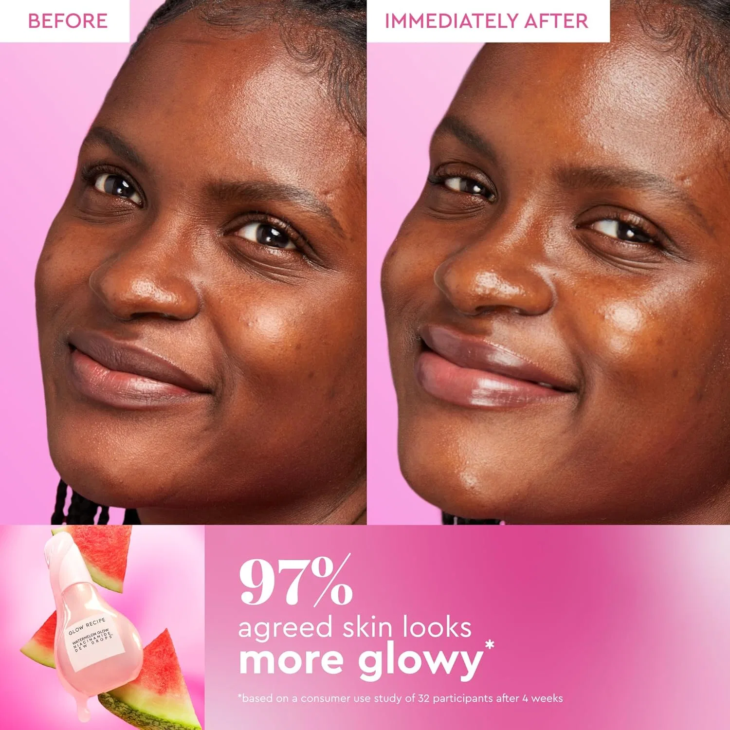 Сыворотка Glow Recipe — Унисекс -хайлайтер для лица «Watermelon Niacinamide Dew Drops» от, 40 мл — фото 3