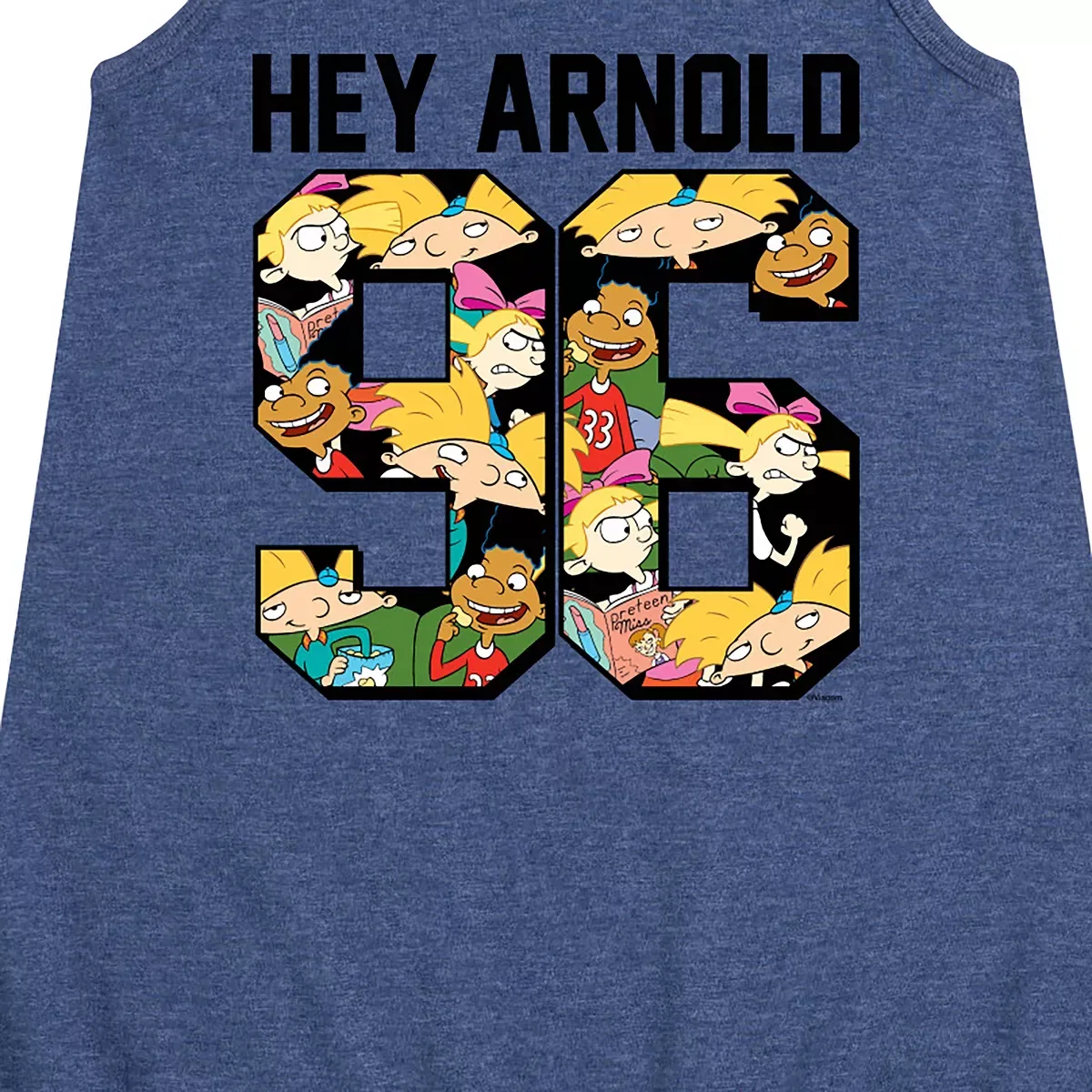 Детское платье-трапеция без рукавов с принтом Hey Arnold! Hey Arnold!, Heather Navy — фото 2