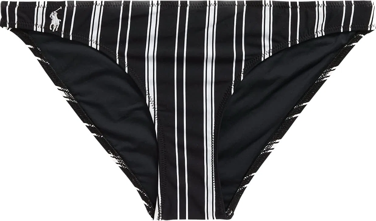 Женский бикини-сет с высоким воротником и полосками Polo Ralph Lauren, Black/White — фото 4