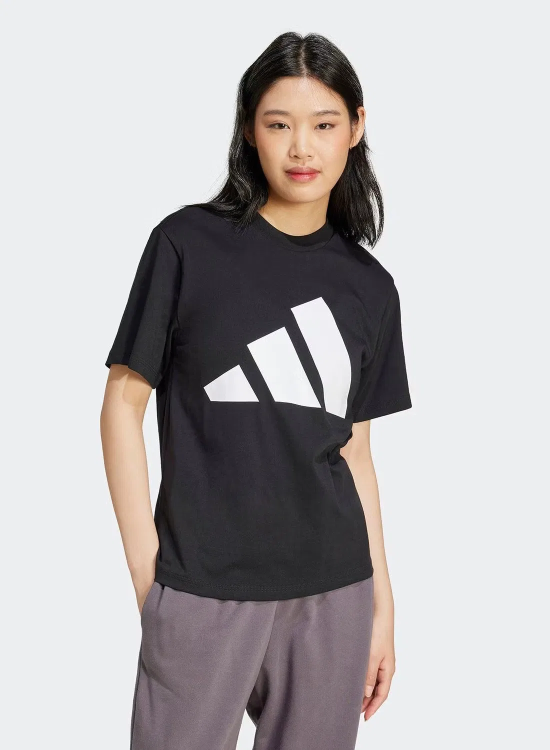 Футболка с принтом Essentials big logo Adidas, черный